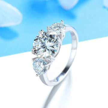 Excellent 3CT GRA Certified Double Halo Moissanite Rings for Women Engagement Wedding S925 Sterling Silver Jewellery
